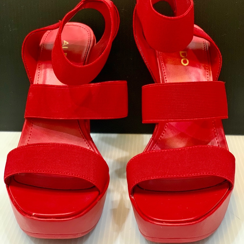 Aldo Women Wedges in Red Color Size 6.5